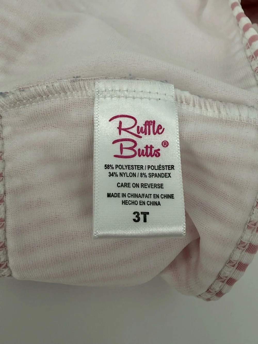RuffleButts Girls Seersucker Ruffle Swim Bottom | Pink Stripe | 3T